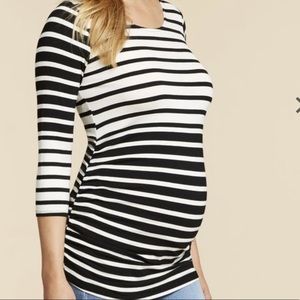 Black and white maternity striped shirt